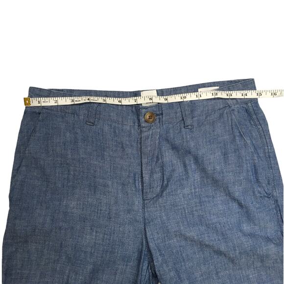 Gap Pants Girlfriend‎ Khaki Indigo Chambray Blue Cotton Women's 0 Casual Work - Picture 6 of 14